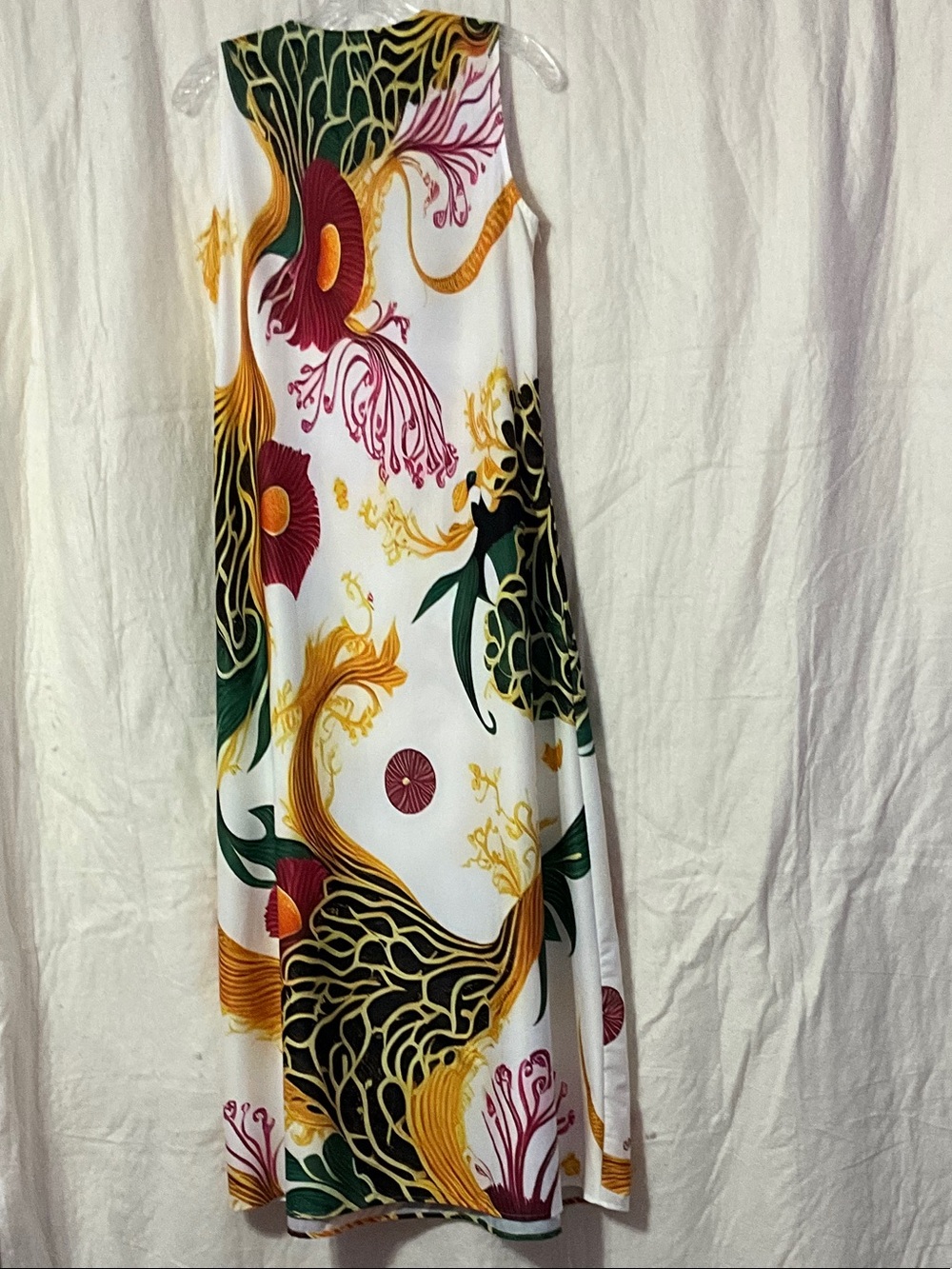 White Sleeveless Floral Print Maxi Dress - Multicolor - Picture 5 of 5